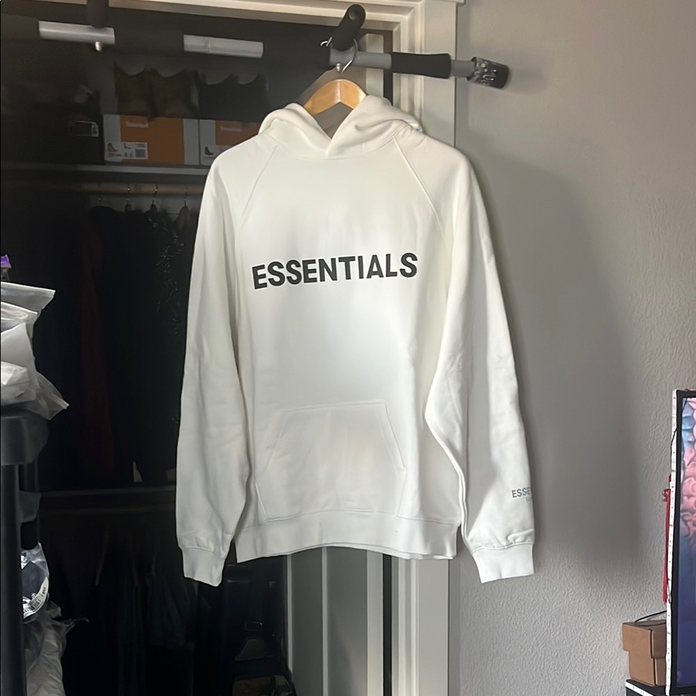 Essentials White Sweatshirt Minimalist Pullover
